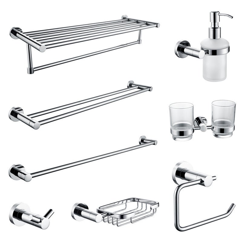 El Bathroom Pendant 304 Stainless Steel Bath Towel Holder Bright Chrome Plated Towel Bar Toilet Brush Soap Dispenser - Image 2
